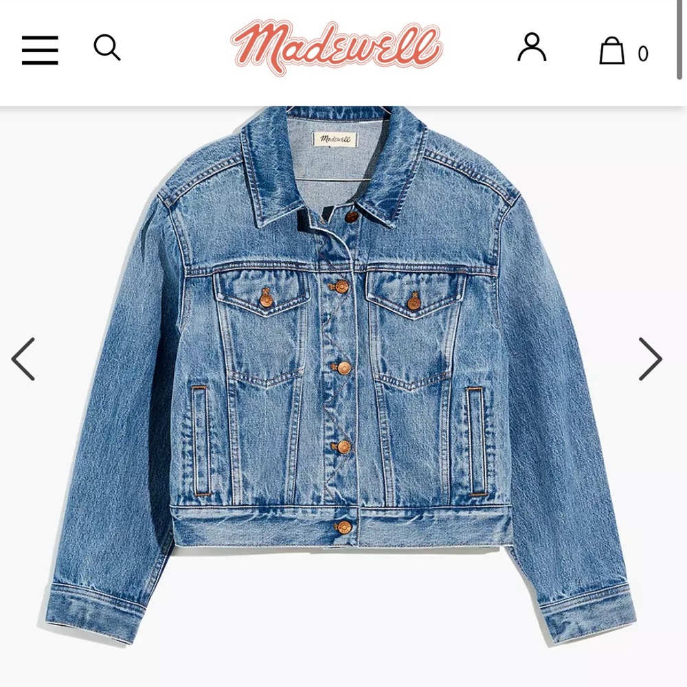 Madewell cropped distressed Jean jacket